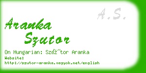 aranka szutor business card